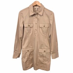 Old Navy Safari Dress Khaki Tan Short Cotton Lightweight Longsleeve M NWT